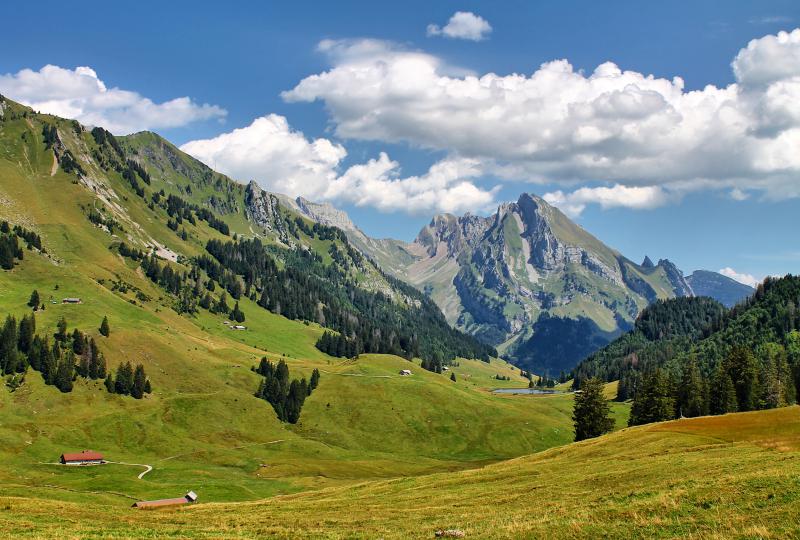 Ausblick vom Oberstofel: Gräppelensee und Rotstein-Gebirge