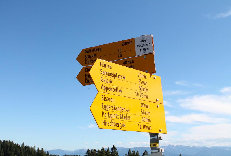 Wegweiser Hoher Hirschberg: Selbst der Parkplatz fehlt nicht