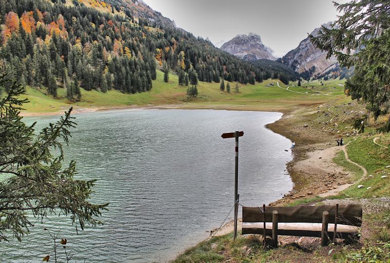 Herbst-Impressionen am Sämtisersee: Blick Richtung Säntis